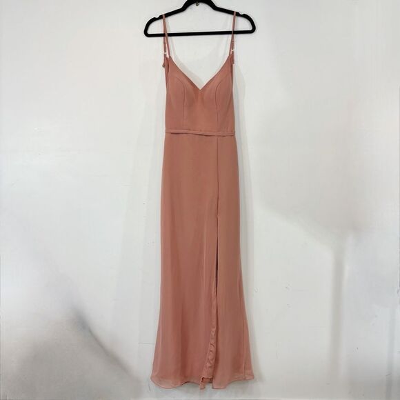 AZAZIE Blushing Pink A-Line Chiffon Dress sz - Picture 1 of 12